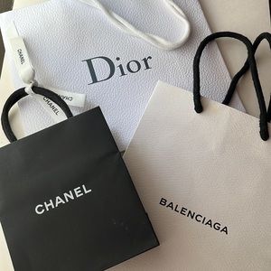 3 Authentic luxury shopping bags Chanel Dior Balenciaga